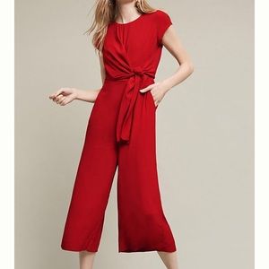 Anthropologie red jumpsuit